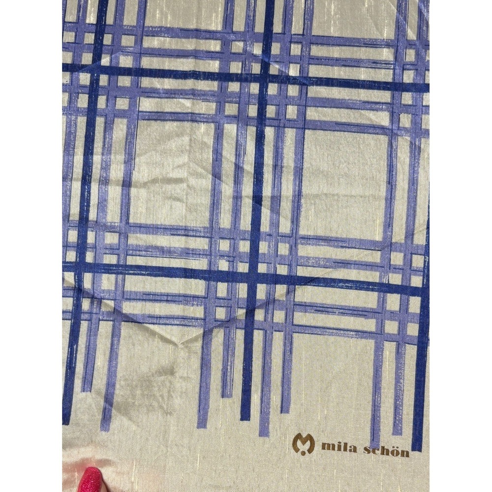 Mila Schon Folding Umbrella Women Rare Model  Blue Plaid